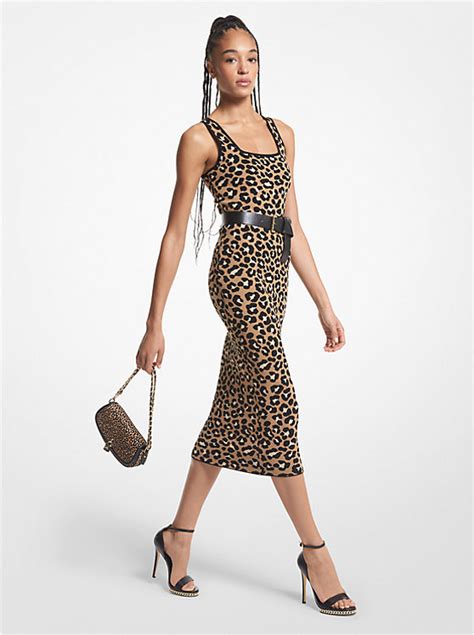 michael kors logo jacquard dress|michael kors leopard.